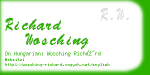 richard wosching business card